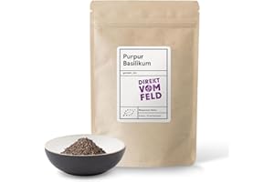 ‎DIREKT VOM FELD Direkt vom Feld® Purpur Basilikum | Ein Erlebnis für Auge und Gaumen | aus den Bergen des Peloponnes | BIO, gerebelt | 75g Nachfüllpack