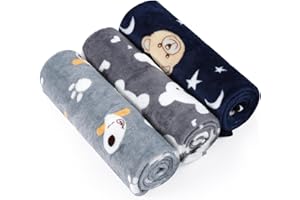 COMSLE Coperta per Cani Cane Gatto Lavabile Durevole, 3 Pezzi, Coperte per Cani in Morbida e Calda Flanella, Copertina per Cani Gatti Adatto per Cani di Piccola e Media Taglia, 40 * 60CM Levriero