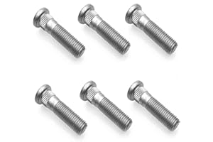 GOBFAR Prigionieri Ruota, M12 x 1,5 in Lega Alluminio Ruota Bullone Pneumatico Anti-Furto Viti Dado Compatibile, 6 Bulloni alluminio ruota, 48mm Bulloni con Alette in Acciaio Prigionieri Accessori per Auto