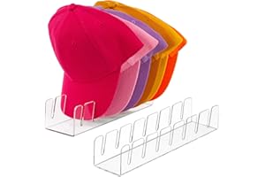 AMEITECH Organizer per cappelli da baseball, confezione da 2 pezzi, supporto per cappelli in acrilico per 14 berretti da baseball, espositore trasparente per cappelli e cappelli per armadio, camera da