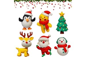 GUKASXI 6 Stück Weihnachten Radiergummi-Set, Neuheit Cartoon Bleistift Radiergummis, niedlich Puzzle Radiergummis Set, kreative niedliche Schreibwaren Gummi Radiergummis Set für Party Favors, Spiele Preise