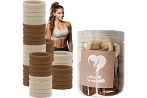 BLISSWISP Zestaw 50 Wielokolorowych Gumki do włosów Unisex - Idealne dla Kobiet, Dziewczynek, Man Bun, Elastyczne i Mocne, w Praktycznym Opakowaniu (Brązowy)
