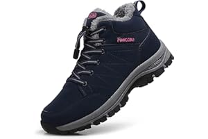 ZHNSHM Femme Bottines Fourrées Chaude Boots Antidérapantes Randonnée Neige Botte Hiver Fourrure Bottines