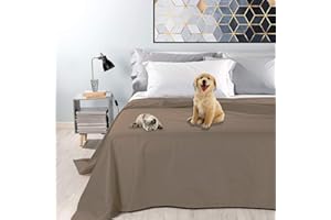 Byour3 - wasserdichte Doppel Tagesdecke Gemischte Baumwolle Bettüberwurf Dekostoff Einzelbett Queen Size Wohndecke Schutz vor Hunden Katzen Kinder Kratzfest Wasserfest Waschbar (Taupe, Queen Size)