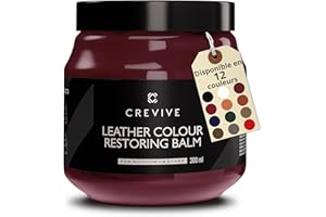 CREVIVE Kit de réparation pour cuir Rouge cerise 300 ml (rouge) - Entretien du cuir - Réparation du cuir - Canapé - Siège auto