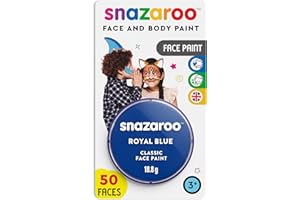 Snazaroo - Peinture Pour Visage et le Corps, Maquillage Pour Visage et Déguisement, Pour Enfants et Adults,Fard Blister 18 ML, Couleur Bleu Vif