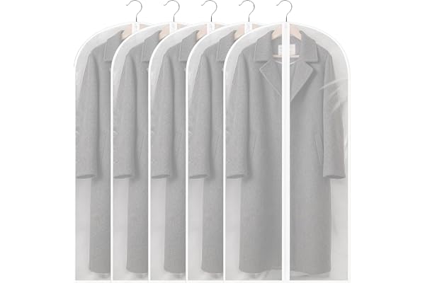 5 stycken klädpåsar lång 140 cm x 60 cm återanvändbara Peva klädväskor transparenta klädpåsar med dragkedja för kostymer jackor aftonklänningar