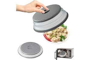 BONGSHAKALAKA Cubierta Plegable Microondas Tapa Plegable para Microondas Tapa para Microondas Plegable Tapa Microondas Plegable Bap Libre Y No Tóxico Colador Plegable para Vegetales Y Frutas（Gris）