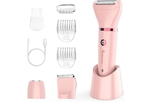 Scttomon Rasoirs électriques femme Electric Bikini Trimmer Shaver Set For Women Body Hair Trimmer Wet/Dry Lady Face Body Shaver Shaver EsthéTicienne ImperméAble Sans Fil 3 En 1