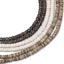 OLYCRAFT 496 Pcs Natural Coconut Shell Beads - 5.5mm Rondelle Beads For Jewelry Making & DIY Crafts