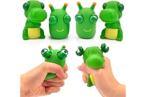 PIPIHOME 4 szt. Zabawka do ściskania, gąbczasta zabawka antystresowa do biura, zabawka do ściskania, piłka antystresowa dla dorosłych, wyskakujące zabawki do ściskania oczu (trawożerca + dinozaur)