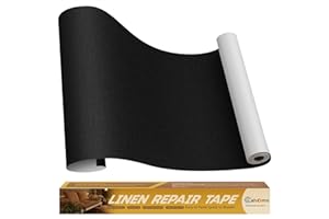 Cahomo Linen Repair Patches, 40x230 cm, Self-Adhesive, Multi Color, Premium Quality, Black