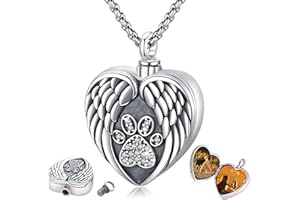 Eusense Urn Necklace for Ashes Ashes Pendant Cremation Jewellery 925 Sterling Silver Keepsake Memorial Jewelry for Dog Cat Pet Human Ashes