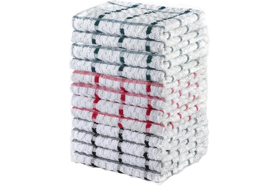 DreamNights Tea Towels Extra Large 70 X 40 cm Kitchen Towels Set - 100% Cotton Terry Towelling Soft Absorbent Lint Free Kitchen Cloth Dish Towels and Bar Towels Assorted Colors (Pack of 3), Blue