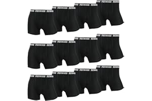 feynoss Men's Boxer Shorts,12er Pack Boxershorts Herren, Unterhosen Männer mit Breiter Elastischem Bund, No Scratching Labels, Atmungsaktive, Weiche für den Alltag,Schwarz (Size M-4XL)