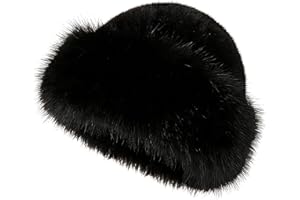 InfiniZer Winter Hats for Women Faux Fur Hat Thick Warm Caps Cossack Russian Style Winter Windproof Furry Cap for Travel Hiking Work Home