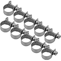 Lot De 10 Colliers De Serrage En T Acier Inoxydable 304 - 6-20 Mm - Pour Tuyaux Et Conduites