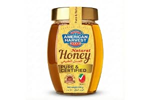 American Harvest Natural Honey 500g Hexa Jar | Pure & Certified | No Added Sugar | Dairy Free, Nut Free & Gluten Free | Natural Sweetener