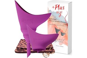 CIRCE CARE SuAmiga Female Urination Device Collapsible Female Urinal; Portable Reusable Urinal for Women to Pee Standing Up; Women Pee Funnel for Travel, Camping, Hiking, Outdoor (Soft,Firm,Plus Size)
