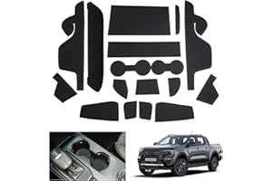 GAFAT Compatibile con Ford Ranger T9 2023 2024 2025 (Freno Elettronico) Tappetini Antiscivolo, Ranger T9 Raptor Wildtrak Tappetino Gomma, Console Centrale, Cuciture Porte, Accessori Ranger 2024 (Nero)