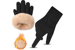 Kiiwah Guanti Invernali Touch Screen per Uomo e Donna - Caldi Con Fodera In Pile, Termici Stretch, Spessi per Sci, Escursionismo, Corsa, Bicicletta