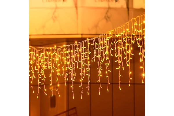 Cortina Luces Navidad 10M 400 LED Exterior IP44 Impermeable con 8 Modos Guirnaldas Luminosas para Interior y Exterior, Fiestas, Bodas, Jardín, Balcón, Ventana