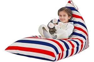 Nobildonna Sitzsack-Stuhlbezug für Kinder und Erwachsene, extra großer Sitzsack ohne Füllung, Plüschtierhalter und Organizer, Premium-Segeltuch, 250 l