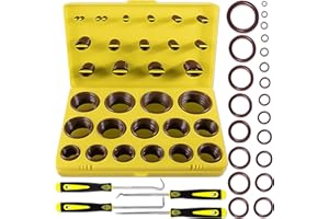 XBVV 386 PCS 30 Sizes Metric Viton O-Ring Assortment Kit for Various Chemicals, Cylinders, Hydraulic,Automotive and Plumbing Pressure Washer O Ring Repairs 75A Durometer
