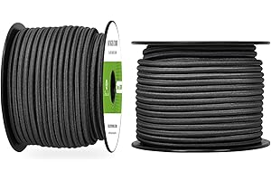 Abma Cord Corda Elastica 5mm 30M Corda di Gomma Cavo Elastico Marino per Teloni, Tende e Bagagli - Nero