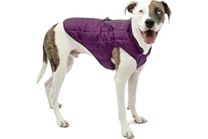 Kurgo Veste pour Chien Loft, Combinable avec Un Harnais pour Chien, résistant à l'eau et Bande réfléchissante, Idéal pour l'hiver, Taille L, Violet/Gris