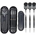 STAYOUNG 3 PCS Darts Dart Set Professional Throwing Darts - Copper Darts Metal Dart Heads Suitable for Players and Daily Entertainment 20g (Black)