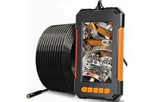 SUYAMIR Endoscopio Industriale,Telecamera Ispezione Tubi Endoscopica 1080P HD,Schermo LCD da 4,3 Pollici,Sonda Telecamera Impermeabile with 8 LED,5M Cavo semirigido,IP67 Impermeabile