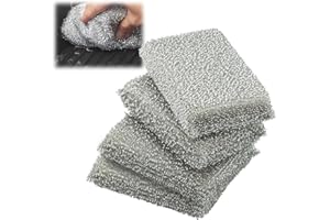 KYLOS Glänzerkissen Silber 4 Stück, Spülschwamm, Topfreiniger, Lurex-Schwamm, Ideal Für Beschichtete Pfannen, Töpfe, Glaskeramikkochfelder, Reinigung In Der Spülmaschine Möglich