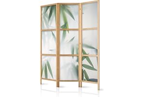 murando Room divider green bamboo nature zen spa 135x171cm / 54"x68" 3 pieces Non-Woven Canvas Single-Sided Folding Screen Privacy wood pattern design hand made Home office Japan b-B-0591-z-b