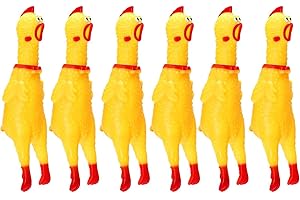 Meekoo Poulet en Caoutchouc 6 Pcs Jouet Poulet en Caoutchouc Poulet Hurlant Nouveauté Outil de Décompression
