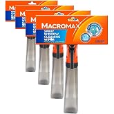 Macro Max Spreyli Cam Silme Aparatı, 3'&uuml; 1 Arada &Ccedil;ekpaslı ve Mikrofiberli Camsil, İz Bırakmaz (4 paketi)