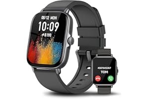 ASWEE Smartwatch Con Effettua/Risposta Chiamate, 1.85" Orologio Smartwatch Uomo Donna 100+ Sportive Smart Watch Con Contapassi/Sonno/Cardiofrequenzimetro, Impermeabil IP68 Fitness Tracker iOS Android