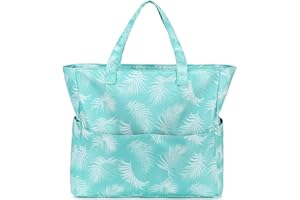 LEDAOU Bolsa de playa grande con cremallera para mujer, impermeable, bolsa de transporte, bolsa de transporte a prueba de arena con cremallera, piscina, fitness, bolsa de viaje familiar