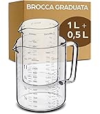 MsTeco Caraffa Graduata,2 Pezzi Plastica Trasparente Contenitore