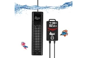 AQQA Riscaldatore per acquario, 300 W/500 W/800 W/1000 W/1200 W, per acquari con display digitale a LED e protezione da sovratemperatura, per acqua salata e dolce