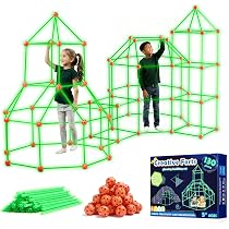 Fort Bausatz XL + Erweiterung – 191 Teile Stecksystem Mit Langen Stäben (41 Cm), Aufbewahrungstasche & E-Book