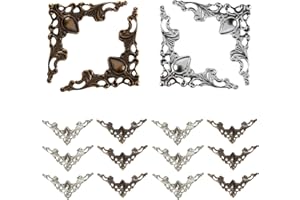 N\A HHONGDU 36 Pcs Antique Bronze Corner Protectors Metal Book Cover Corner Retro Edge Cover for Furniture Cabinet Wooden Box