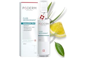 ‎PODERM PODERM - FUSSPILZ-BEHANDLUNG FÜR SPORTLER - Reinigendes Fuß-Spray - Beseitigt 99,9% der Pilze - Anti-Geruch und Anti-Schweiß