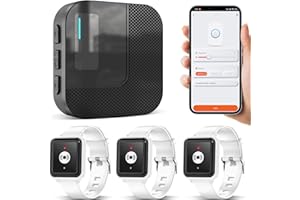 DAYTEE Daytech WiFi Tuya Intelligent Bracelet Alarme Personne Agee,Bouton Alarme Personne Agee,A Utiliser Lorsque Les Personnes âgées Ont Besoin d'aide (Schwarz 3-1)