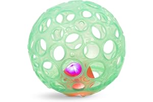 B. toys - Grab n' Glow - Palla con giocattolo sensoriale luminoso per bambini - Palla testurizzata con fori - luci luminose e sonaglio - Neonati, bambini - 0 mesi+