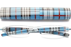 VEVESMUNDO okulary do czytania dla kobiet i mężczyzn, kompaktowe, smukłe, przenośne, nowoczesne, lekkie, bez krawędzi, pomoc w czytaniu, kwiaty, przezroczysta z etui na okulary od 1,0 1,5 2,0 2,5 3,0 3,5 4,0…
