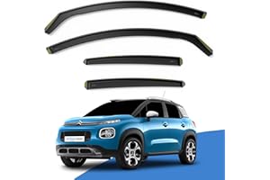 EdgeVisors Wind Deflectors | Fits: CITROEN C3 Aircross MK1 (2017-2024) 5 Door SUV Set | In-Channel Rain Guards for Wind, Rain & Sun Protection, Easy Installation - Tinted