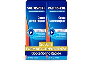 Valdispert Gocce Sonno Rapido, Integratore Alimentare per Dormire con Melatonina, Valeriana e Luppolo, Senza Glutine e Senza Lattosio, 2 Confezioni da 30 ml