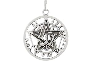 ENTREPLATA Colgante de Plata de Ley 925. Bonito Charm, amuleto, Medalla para Gargantilla o Cadena. Para Señora, Mujer, Chica Joven, Niña, Hombre y Unisex. Colgante Tetragramaton 14