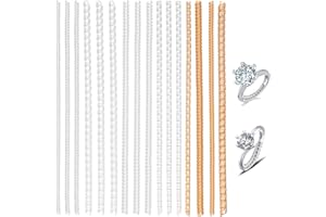 Mynoozi 16 Stück Ring Verkleinerung Set, 6 Größen Ringverkleinerer Unsichtbar für Männer Frauen, Unsichtbarer Ringgrößenversteller für lose Ringe Transparent Silikon Lose Ringgrößenversteller